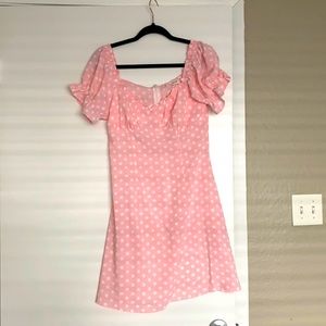 Size M Pink polka dot puff sleeve dress from Love and Harmony
